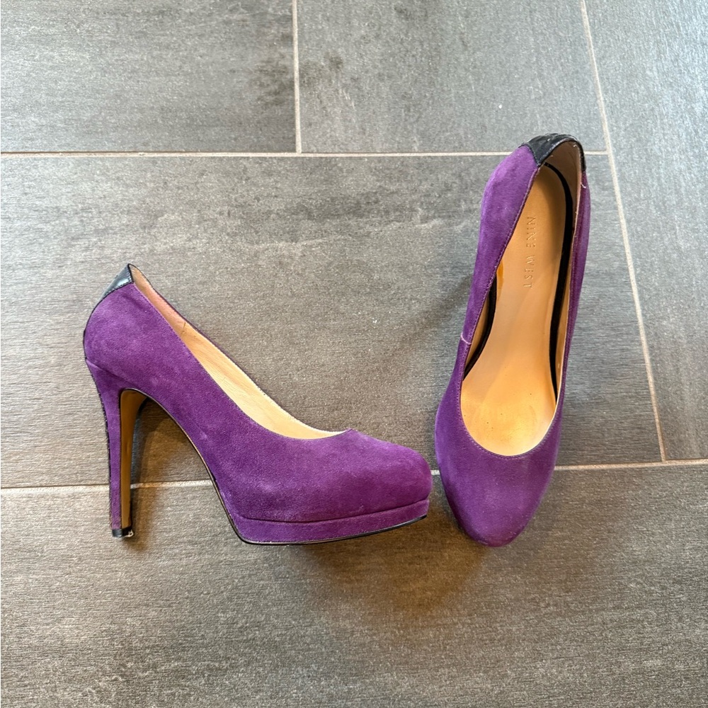 Nine West Purple Suede Heels size 6.5